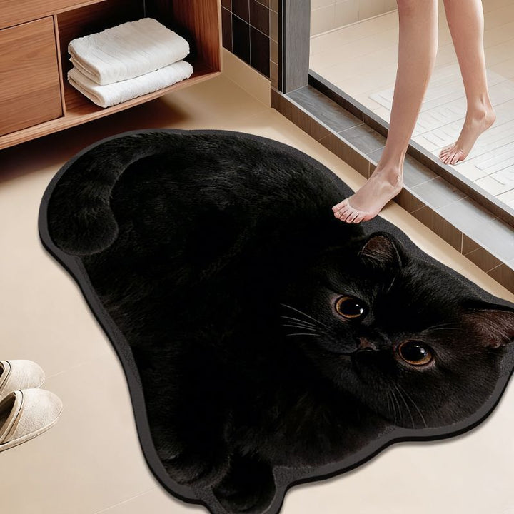 Cat-Themed Plush Bath Rug Kalsten