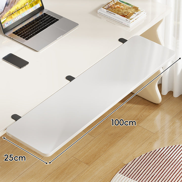 Long Under-Desk Pull-Out Sliding Keyboard and Work Surface Shelf