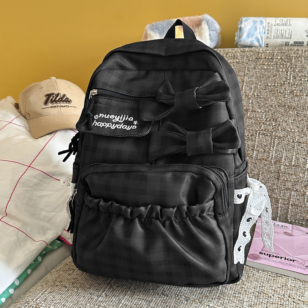 Bow-Embellished Casual Backpack Kalsten