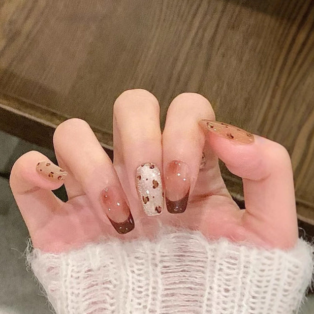 Artistic Glitter French Tip Press-On Nails