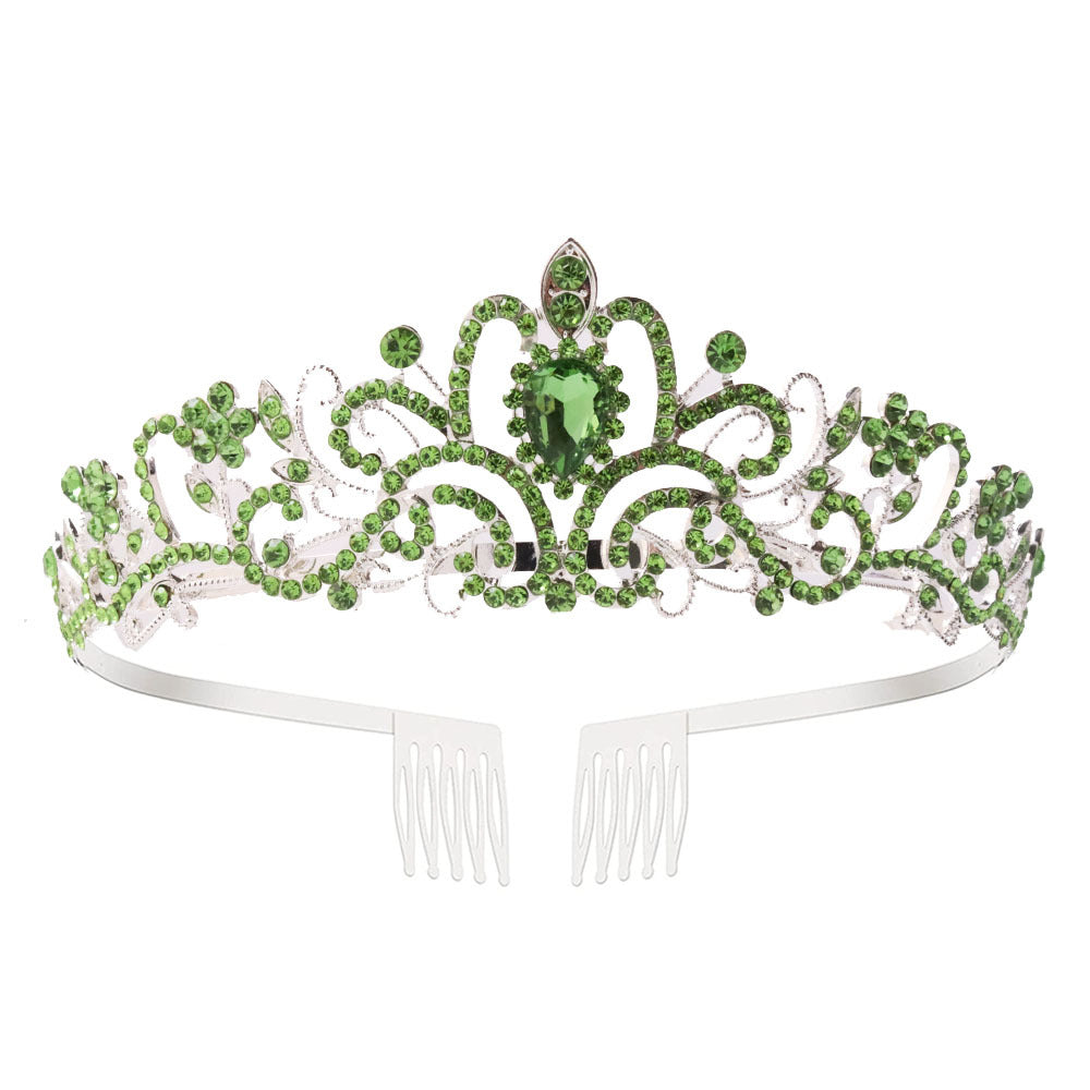 Ladies Sparkling Crystal Tiara with Filigree Design Kalsten
