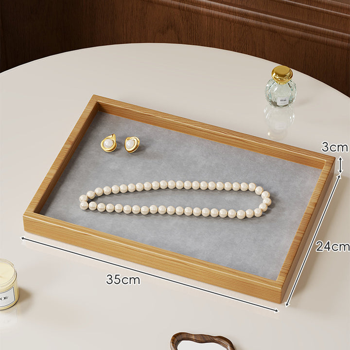 Twelve-Compartment Bamboo Jewelry Organizer Tray