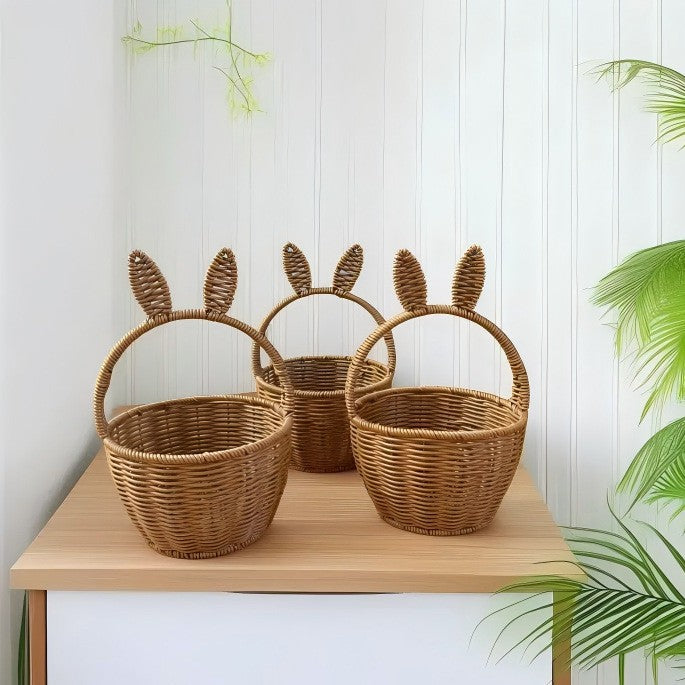 Decorative Bunny Ears Woven Basket Kalsten