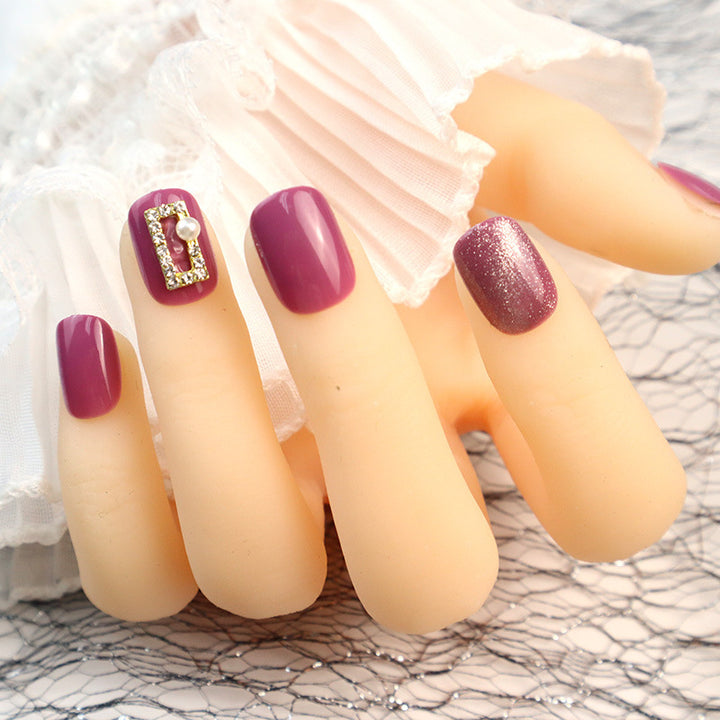 Elegant Rhinestone Embellished Press-On Nails