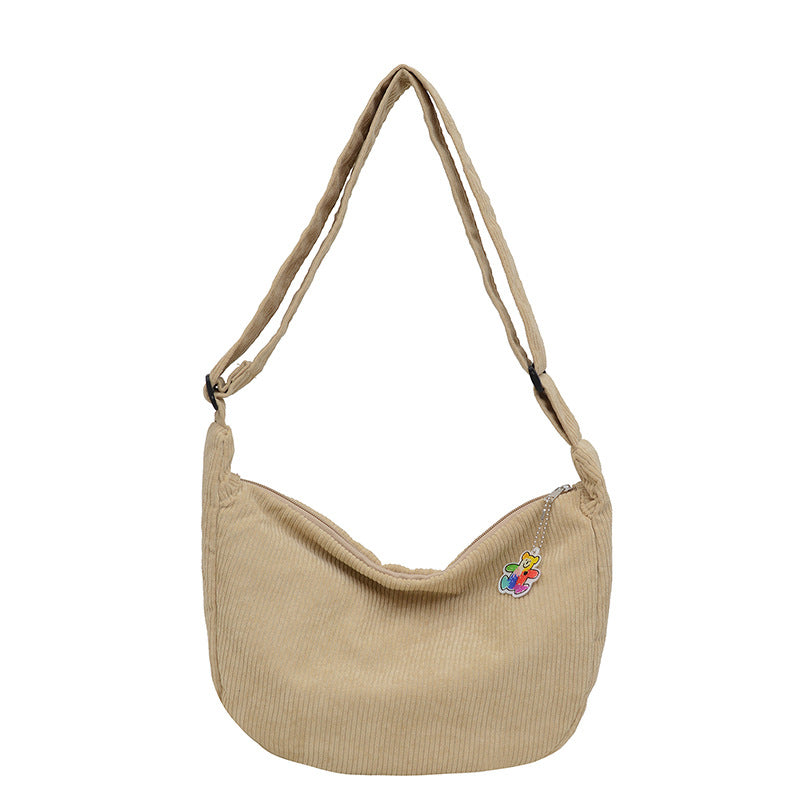 Casual Corduroy Shoulder Bag