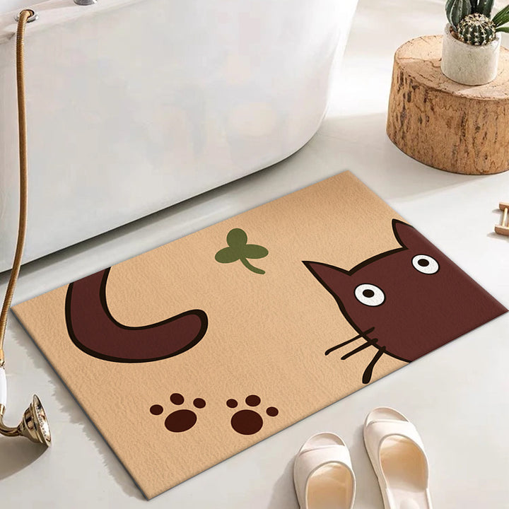Dreamy Cat Theme Bath Mat