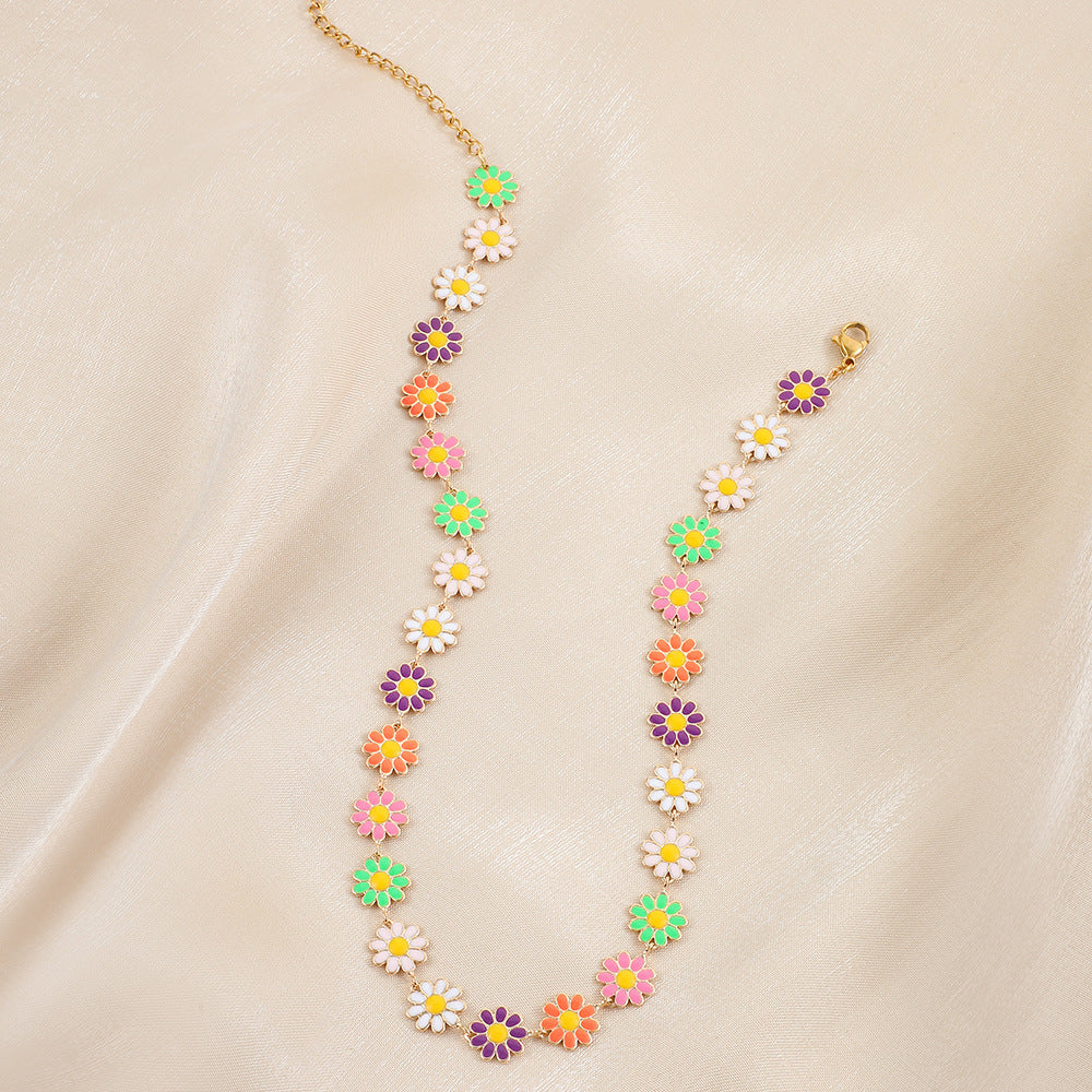 Floral Charm Statement Necklace Kalsten