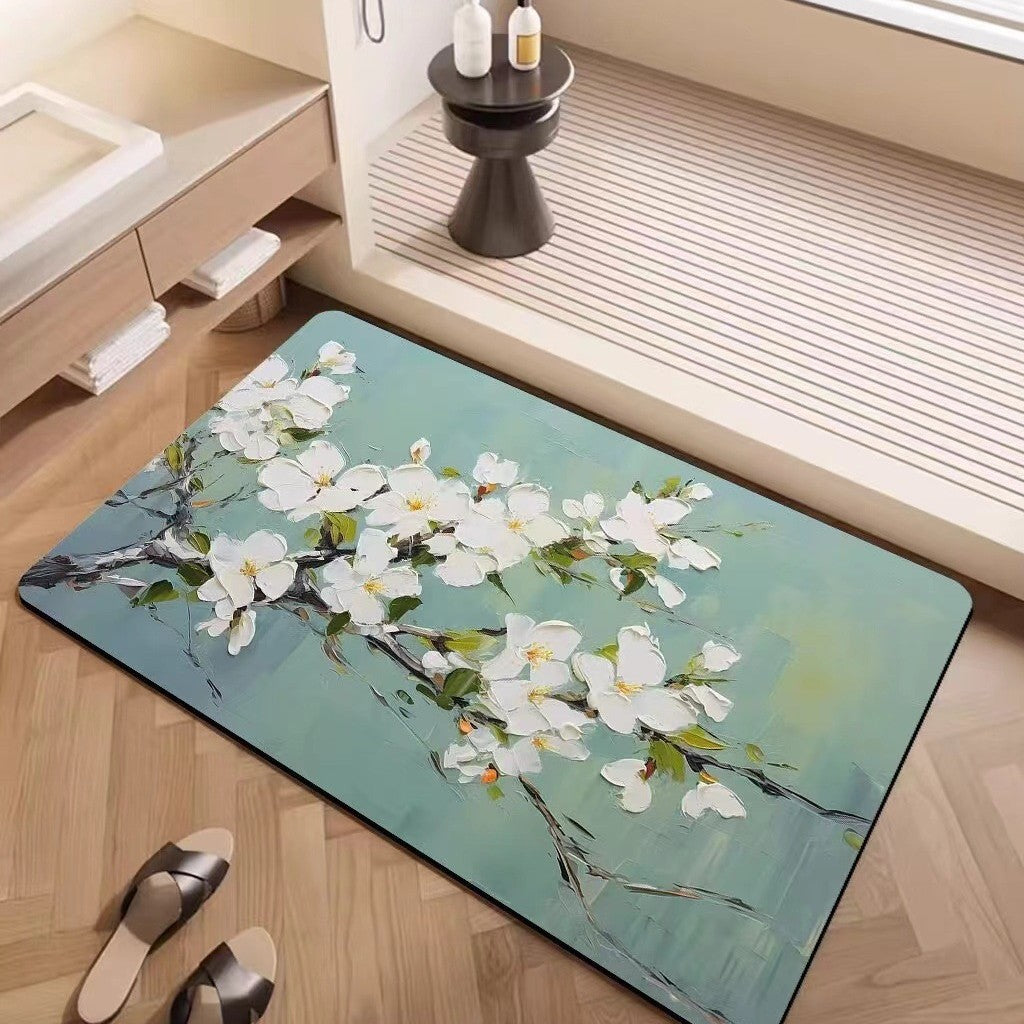 Luxury Textured Floral Bath Mat Kalsten