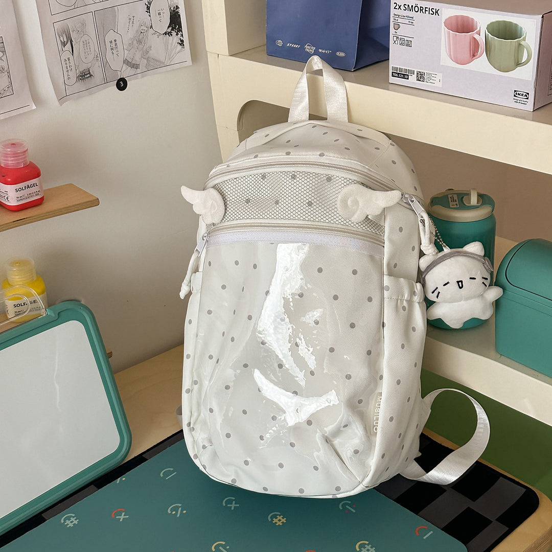 Transparent Dot-Patterned Backpack Kalsten