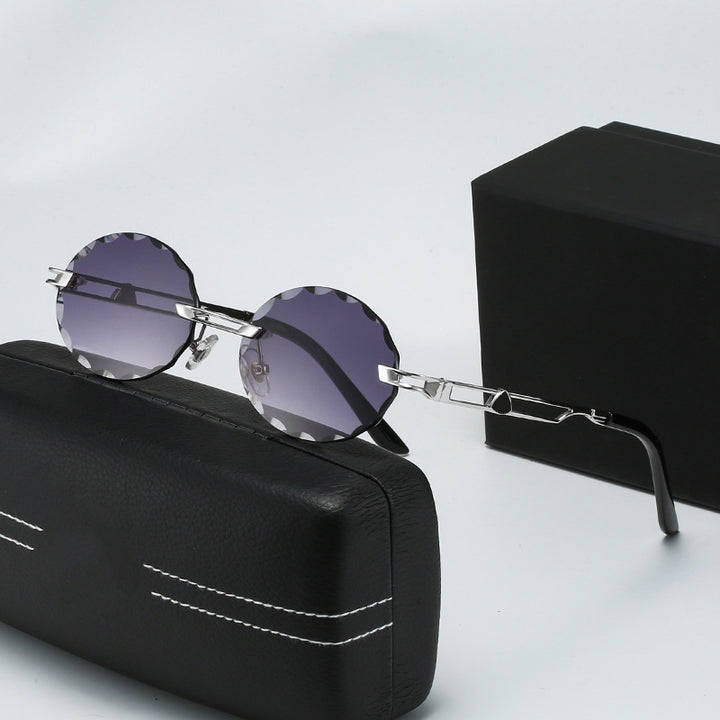 Ladies round sunglasses with unique wave design and high-quality metal frame Kalsten