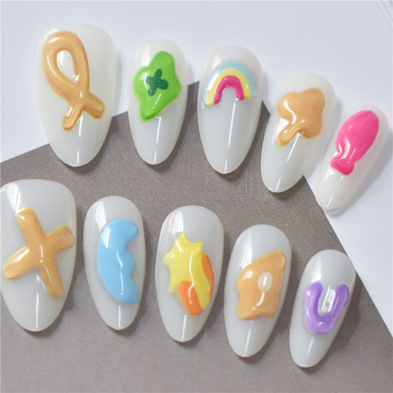 Artistic Cartoon-Themed Press-On Nail Art Set Kalsten