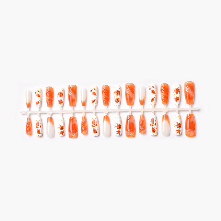 Autumn-Themed Press-On Nail Art Set Kalsten