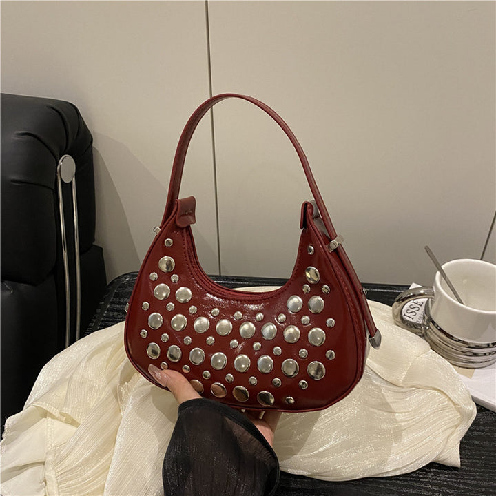 Studded Leather Hobo Bag Kalsten