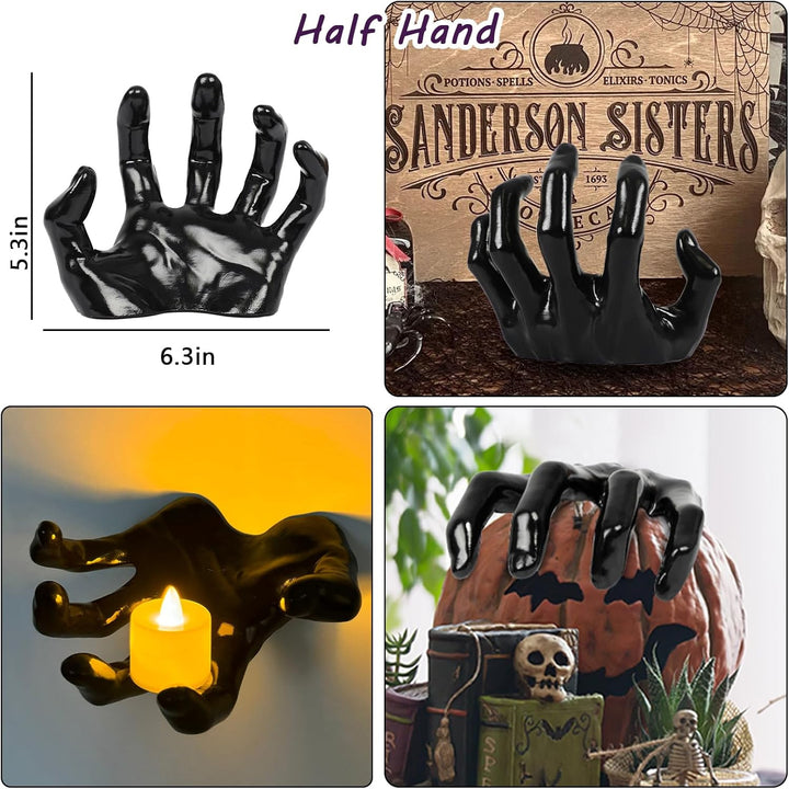 Wall candle holder in realistically shaped hand made of resin