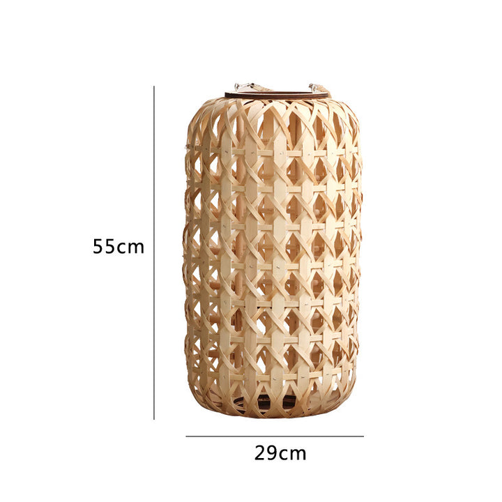 Elegant lantern made of handwoven natural material Kalsten