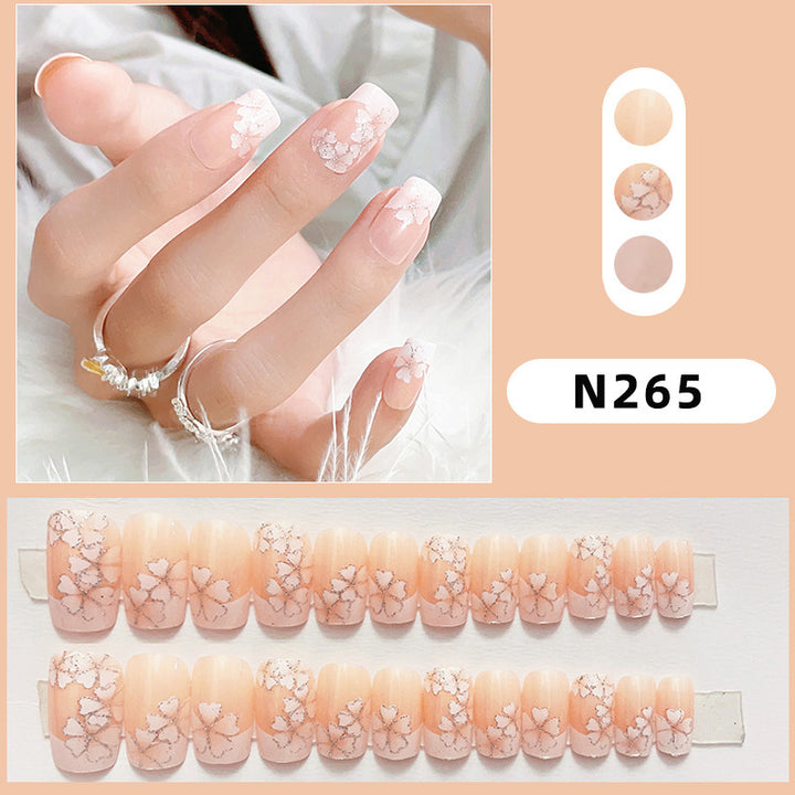 Abstract Floral Press-On Nail Set