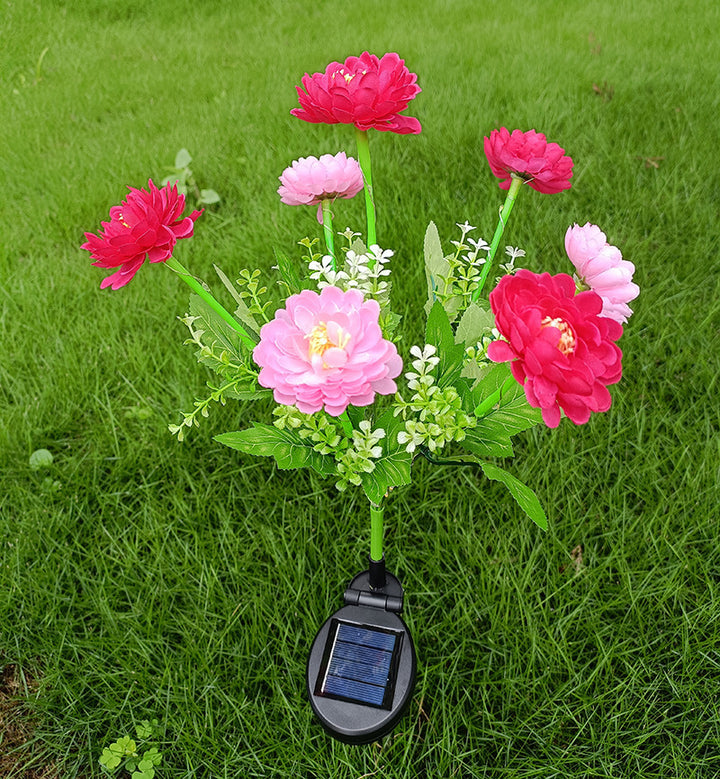 Solar Garden Stake Artificial Flower LED Pathway Decor Kalsten