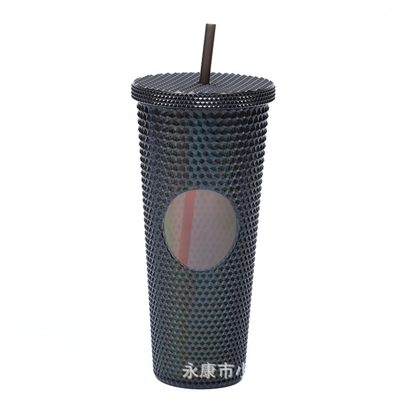 Ladies High-Quality Glitter Drinking Cup with Leak-Proof Lid and Integrated Straw Kalsten