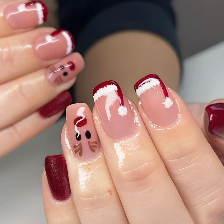 Artificial nail set with festive winter theme Kalsten