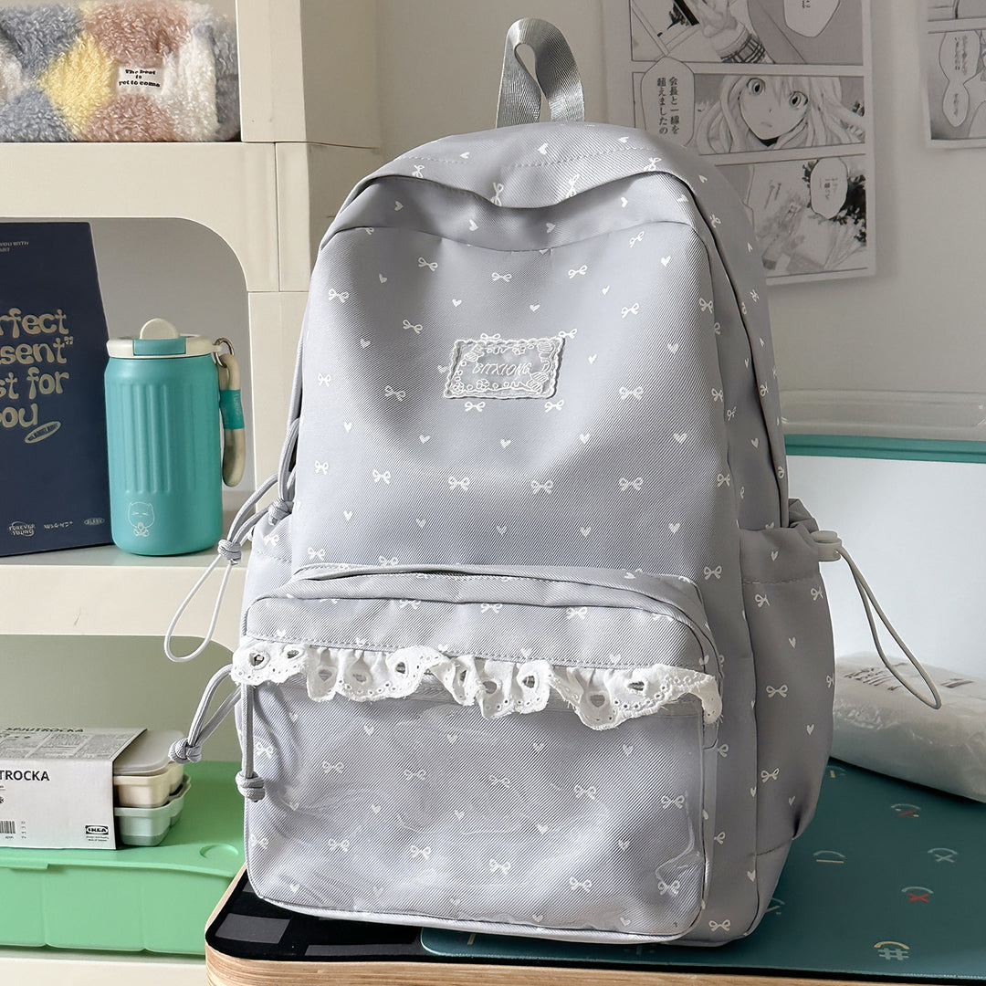 Playful Bow-Embellished School Backpack Kalsten