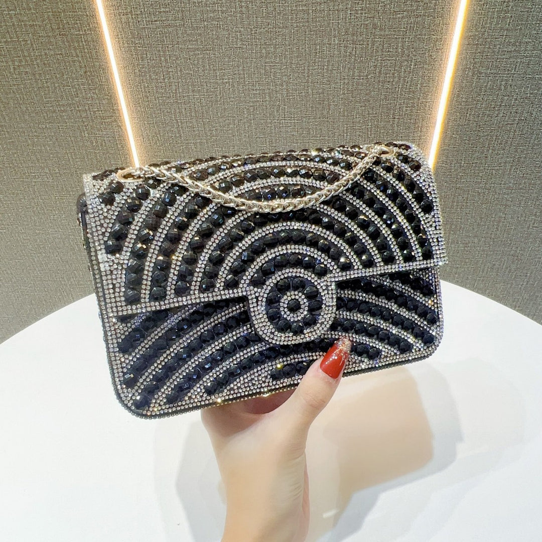 Glamorous Crystal-Embellished Evening Clutch