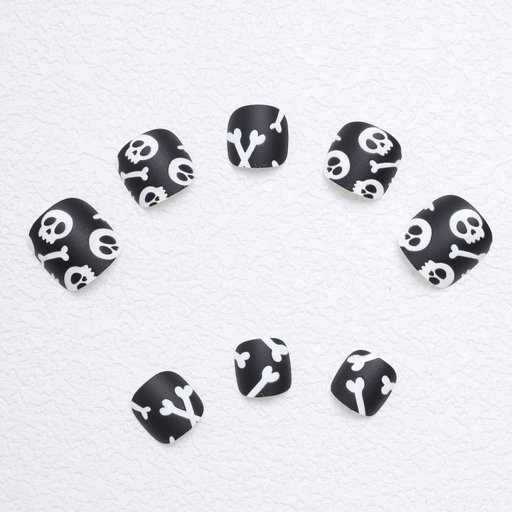 Nail art set with creative skull and bone designs Kalsten