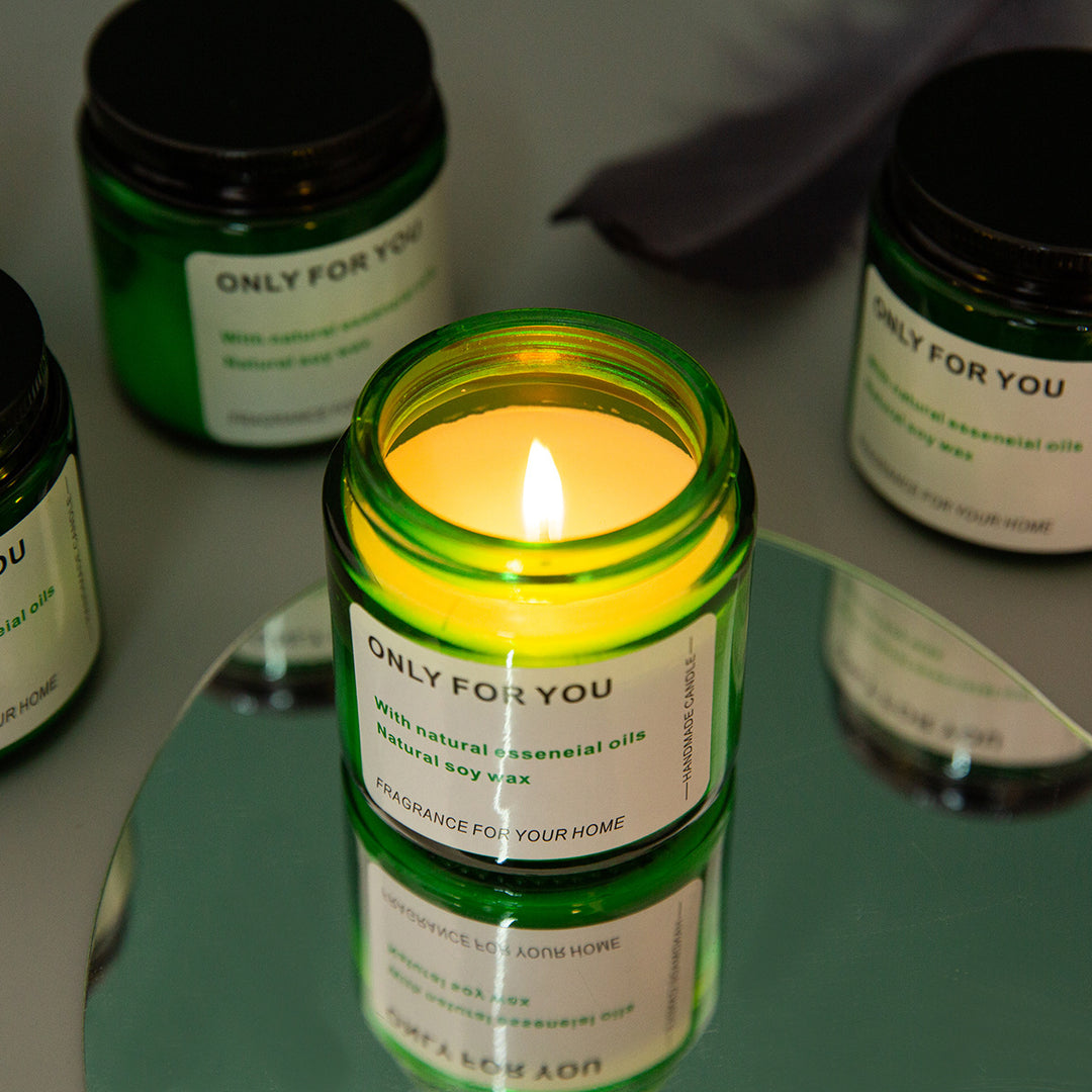 Hand-Poured Scented Soy Jar Candle with Screw Lid and Gift Box