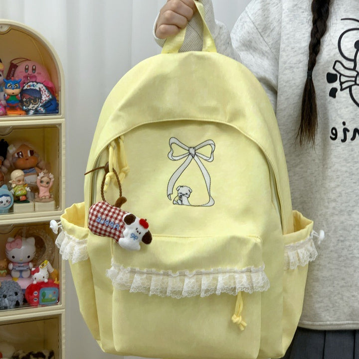 Decorative Lace-Trimmed Backpack Kalsten