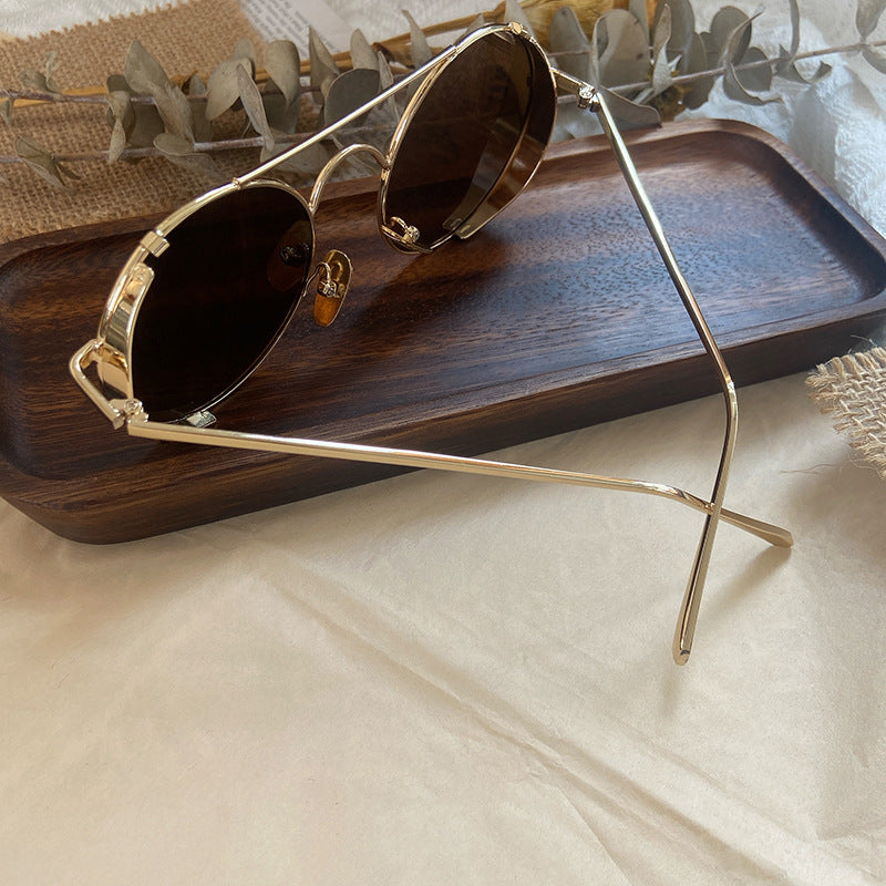 Fashionable Round Sunglasses with Fine Metal Frame Kalsten