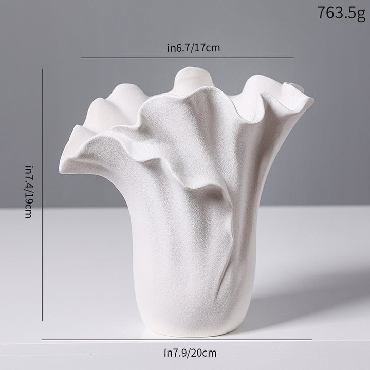 Decorative Sculptural Black Ceramic Vase Kalsten