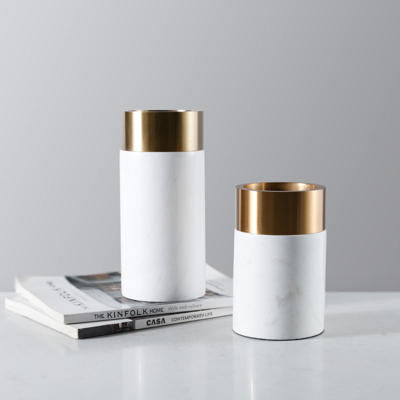 Stylish Marble and Gold Decorative Holder