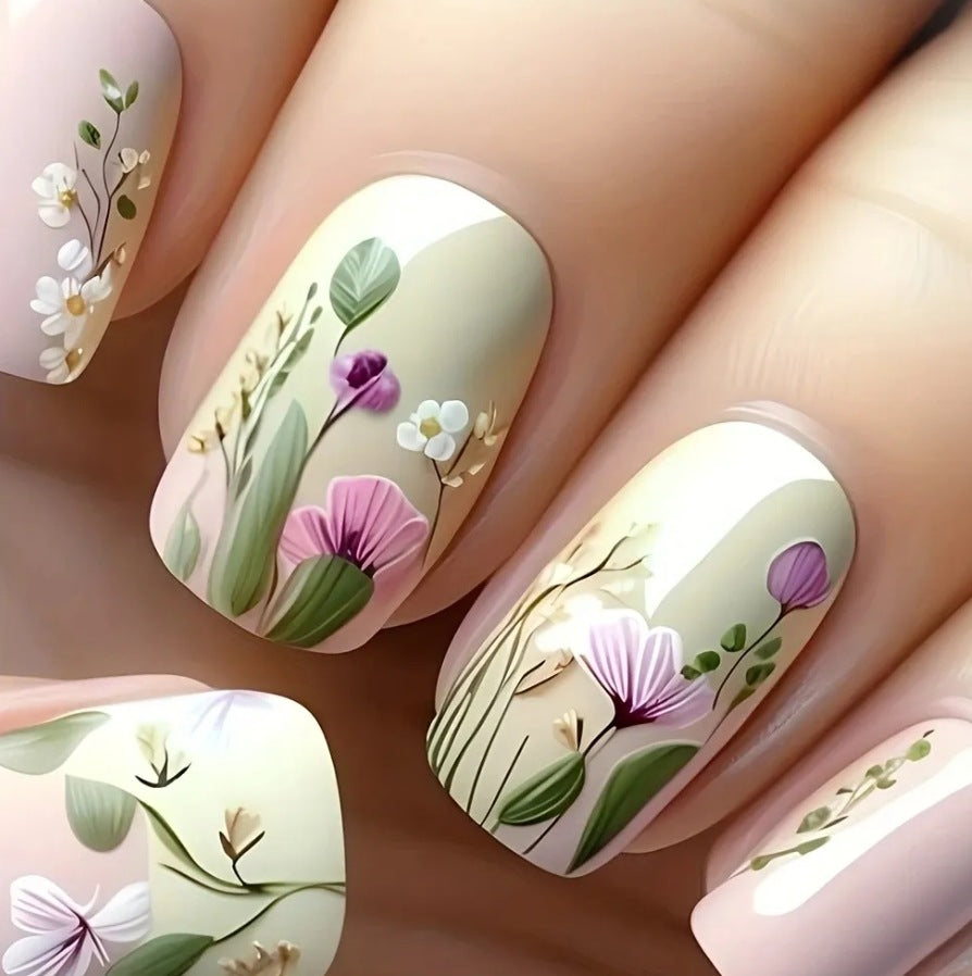Floral Artistry Acrylic Nail Enhancements Kalsten