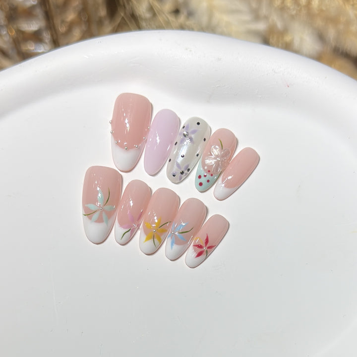 Floral Art Press-On Nail Set Kalsten