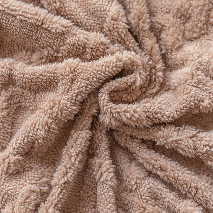 Reversible Sherpa-Lined Textured Knit Throw Blanket