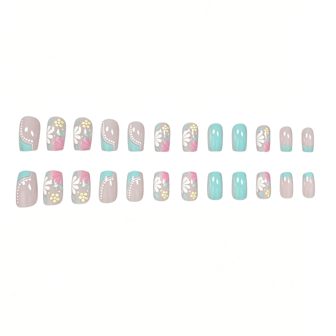 Floral Patterned Acrylic Nail Extensions Kalsten