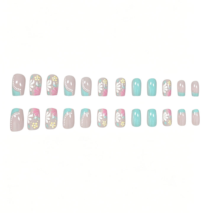Floral Patterned Acrylic Nail Extensions Kalsten