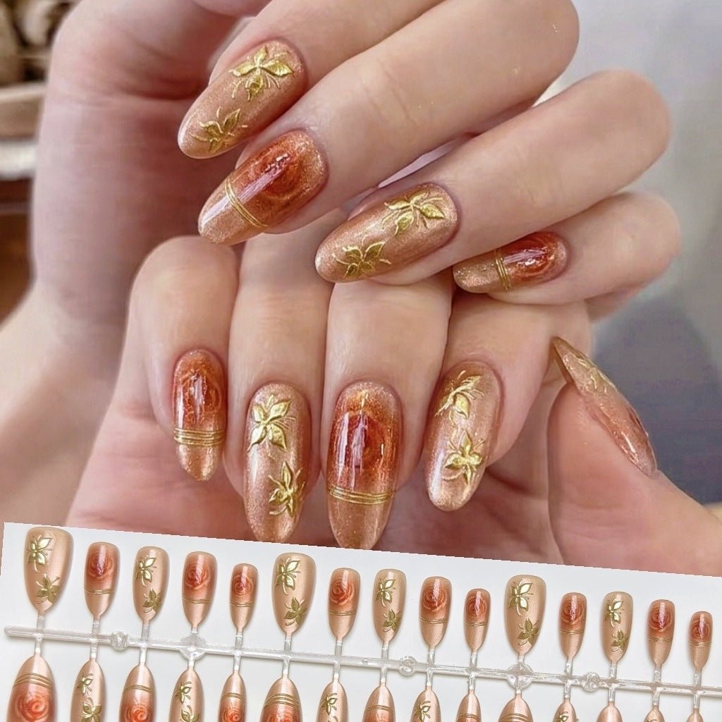Ornate Floral Design Press-On Nails