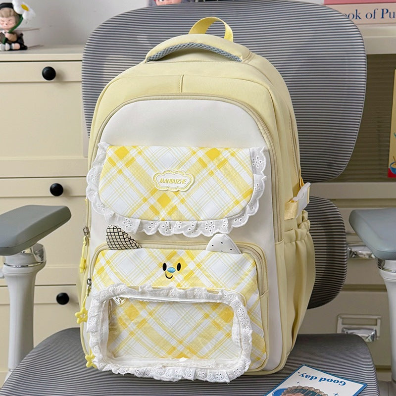 Stylish Multi-Pocket Backpack with Cute Decorative Accents Kalsten