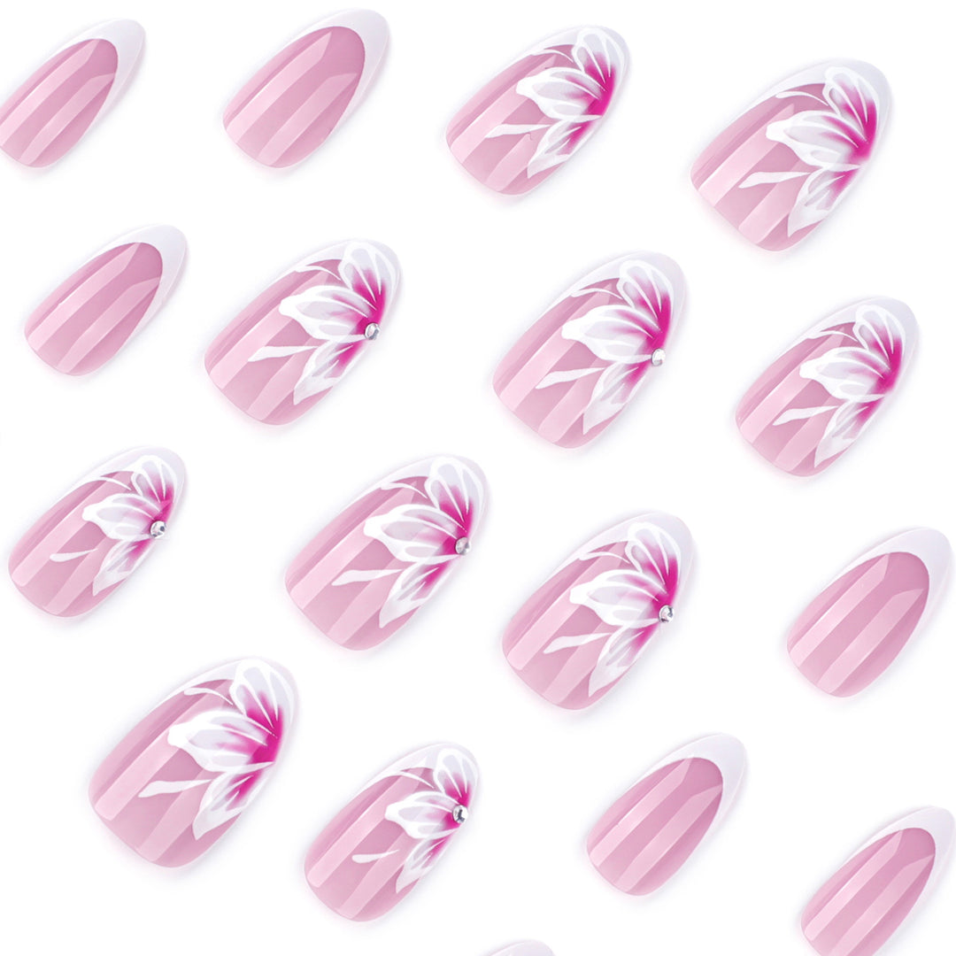 Elegant artificial nails with floral decorations Kalsten