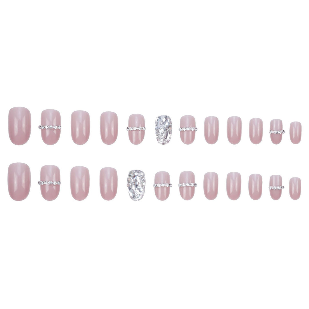Glamorous Rhinestone-Embossed Press-On Nail Set Kalsten