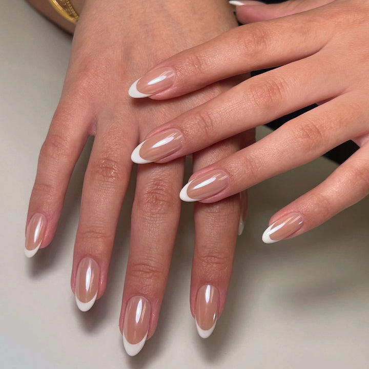 Artistic Gel Nails with Elegant French Tip Design Kalsten