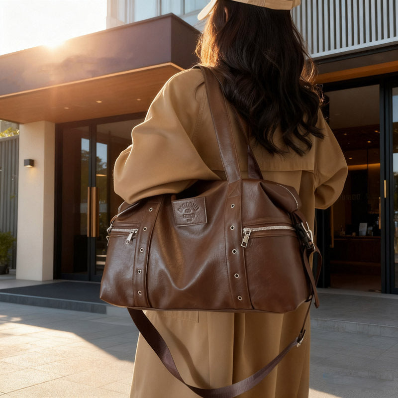 Luxurious Faux Leather Travel Duffle Bag Kalsten