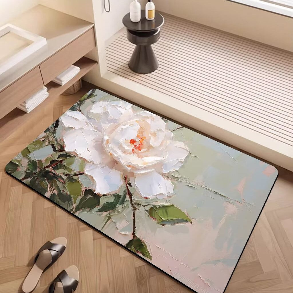 Artistic Floral Pattern Area Mat Kalsten