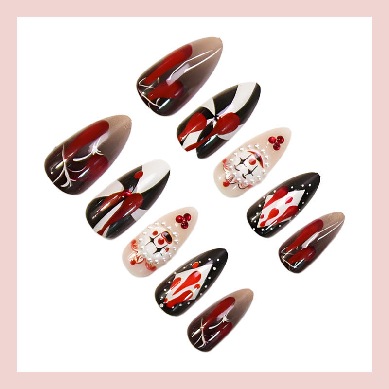 Art nail set with unique spooky designs Kalsten
