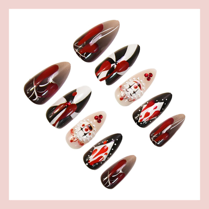Art nail set with unique spooky designs Kalsten
