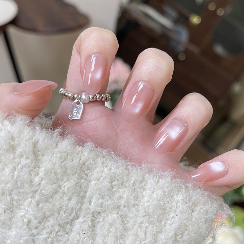 Stylish Press-On Nail Set with Elegant Glitter Accents Kalsten