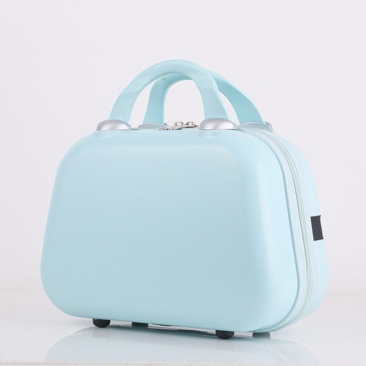compact hard-shell travel cosmetic vanity case with dual top handles and secure zipper closure Kalsten