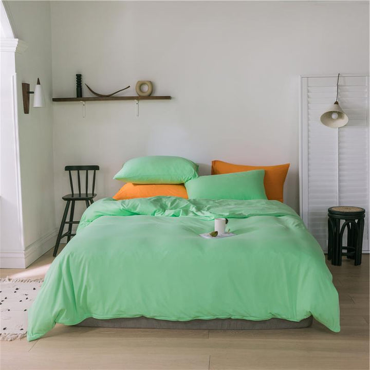 Bedding set made of breathable cotton percale with temperature-regulating processing