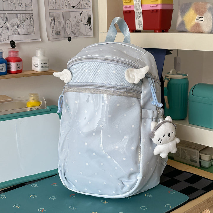 Transparent Dot-Patterned Backpack Kalsten
