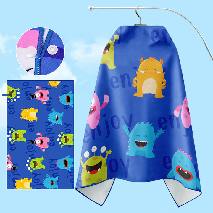 Bathrobe Kalsten with unicorn motif and practical hood